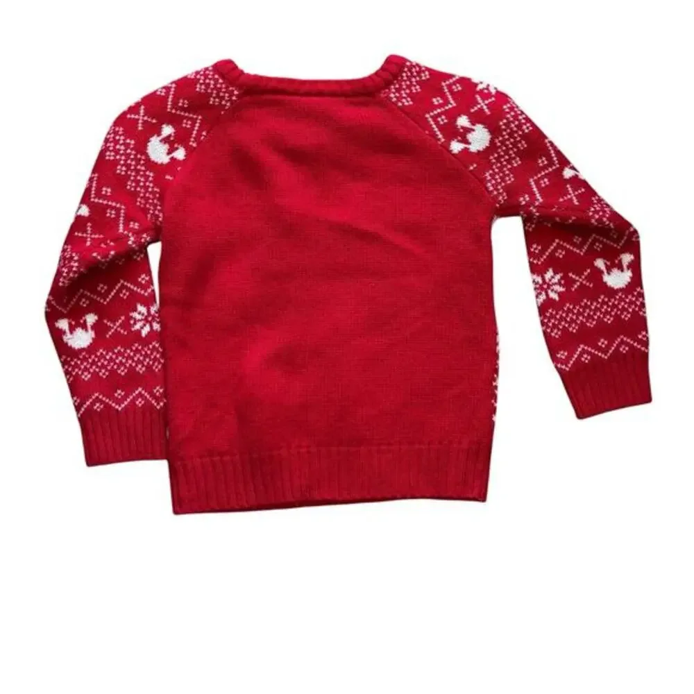 Disney Mickey Minnie Christmas Sweater Size 5T Red Holiday Fair‎ Isle Winter